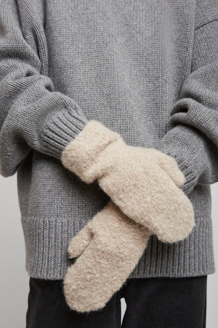 Ladislas beige cashmere mittens