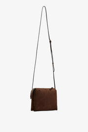Nu Mini Twin brown suede crossbody bag