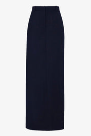 Roux dark navy wool maxi skirt