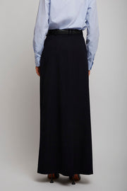 Roux dark navy wool maxi skirt