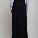 Roux dark navy wool maxi skirt