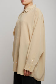 Luka butter beige silk shirt