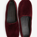 Ponti dark red velvet slippers