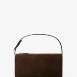90'S dark brown suede bag