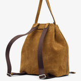 Backpack 9 light brown suede bag