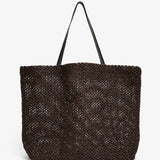 Barn dark brown raffia tote bag