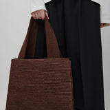 Loretta dark brown raffia bag