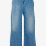 Blue jeans on a white background