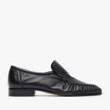 Soft mocassin two black flats