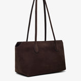 Terrasse ebony brown suede bag