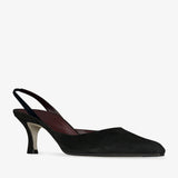 Inez black suede slingbacks