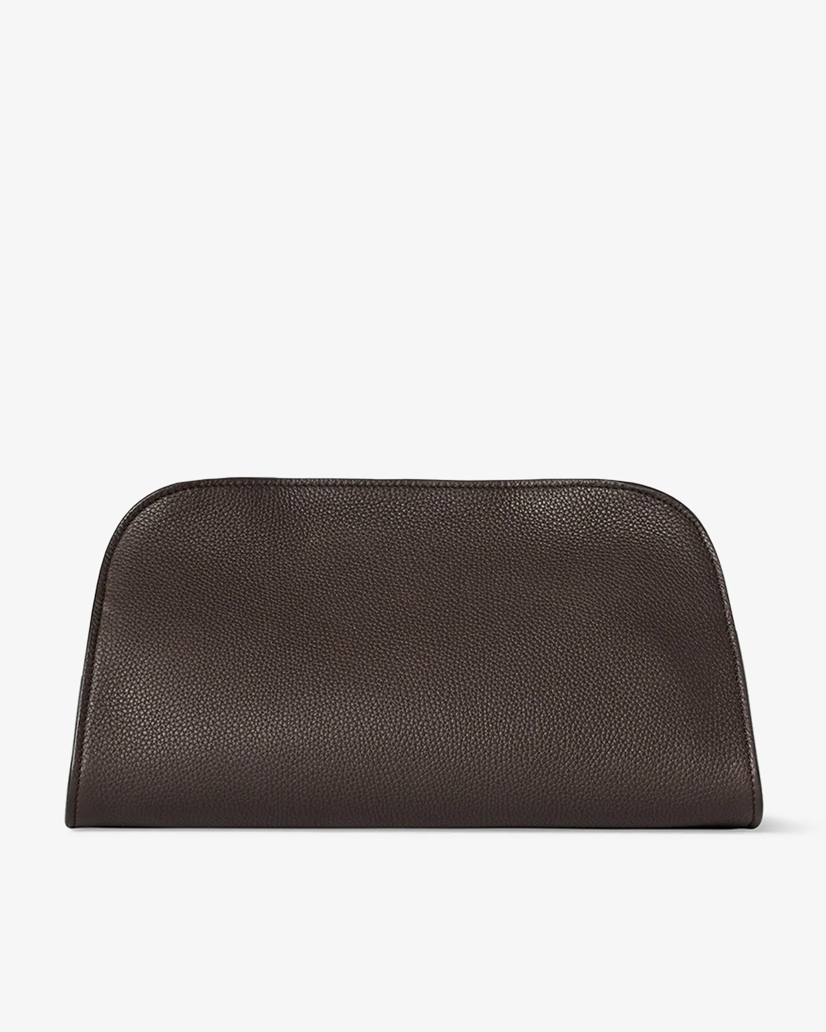 The Row Peggy brown leather clutch
