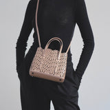 Mina 20 vienne vague beige leather tote bag