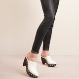 Le Sabot white leather clogs