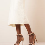 La Bombe 110 beige suede sandals