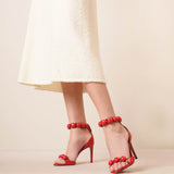La Bombe 90 patent red sandals