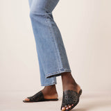 Vienne black leather mules