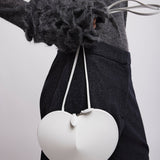 Le Coeur white leather crossbody bag
