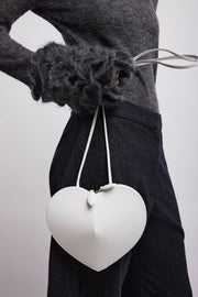 Le Coeur white leather crossbody bag