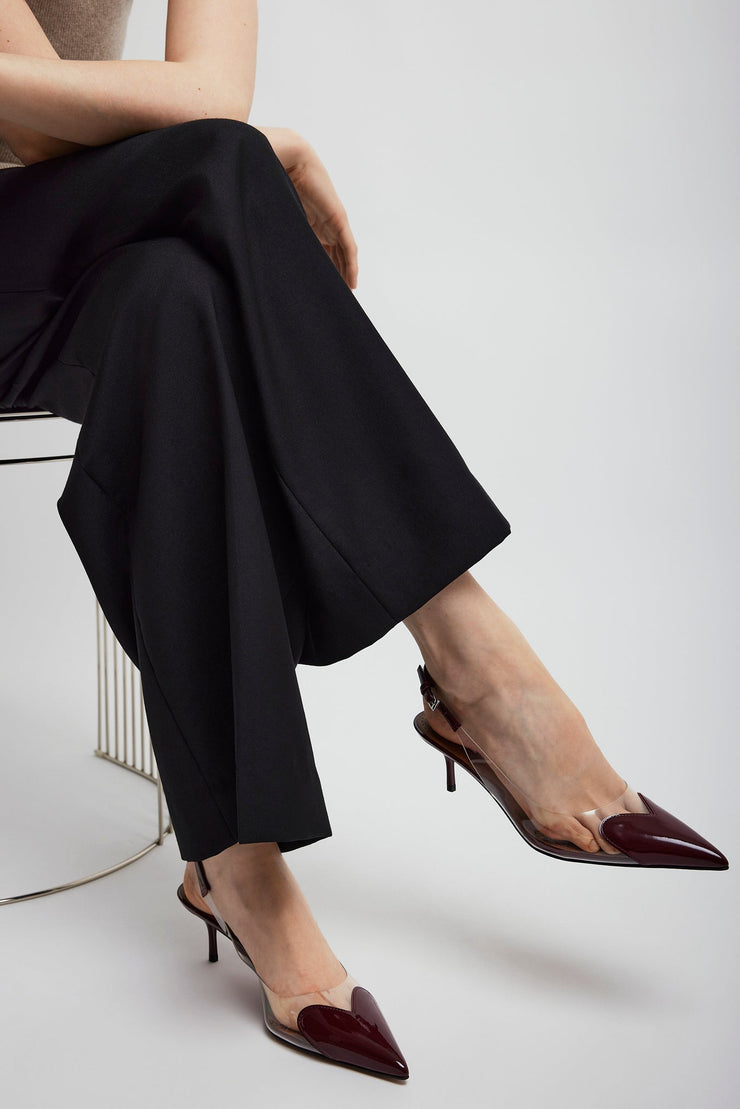 Coeur 55 dark red patent slingbacks