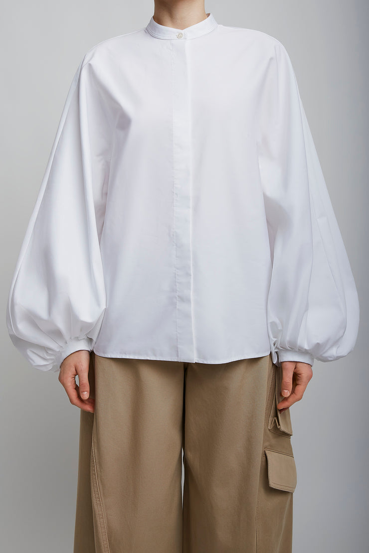 Poplin balloon shirt