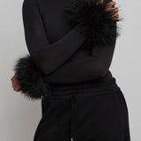 Alaia black knitted cuff body