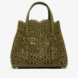 Mina 20 camouflage green suede tote bag
