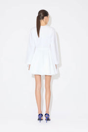 Asymmetric cotton poplin mini dress