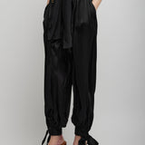 Fluid pleated silk charmeuse pants