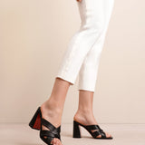 Dispo club black leather mules