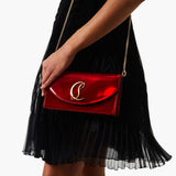 Loubi54 red patent clutch