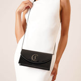 Loubi54 black patent clutch
