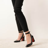 Miss Sab 85 black patent pumps