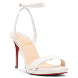 Loubi Queen 100 white leather sandals