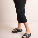 Marshmallow black slider sandals