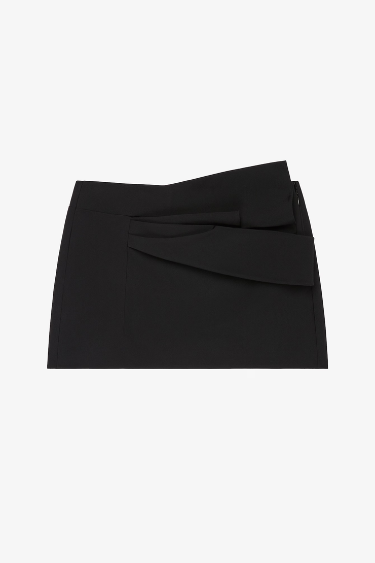 Bow black mini skirt