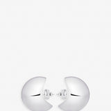 Curve silvery medium earrings