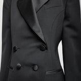 Pleated back smoking jacket