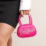 Bella pink satin mini tote