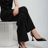 Begum 95 black mesh slingback pumps