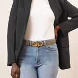 Grained leather 35mm reversible belt