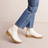 Boris white leather boots