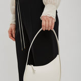 Half Moon ivory leather bag