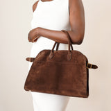 Soft Margaux 15 brown suede bag