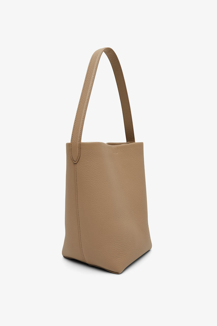 Small N/S Park taupe leather tote bag