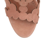 Tan suede circle sandal