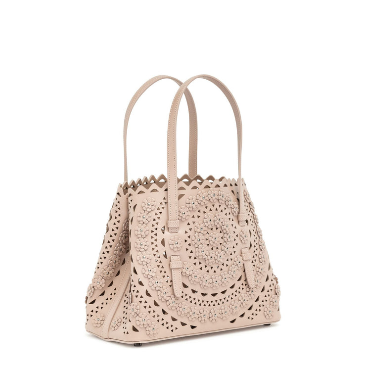 Mina small light beige flower tote