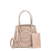 Mina small light beige flower tote