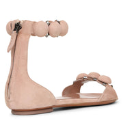 Bombe beige suede flat sandals