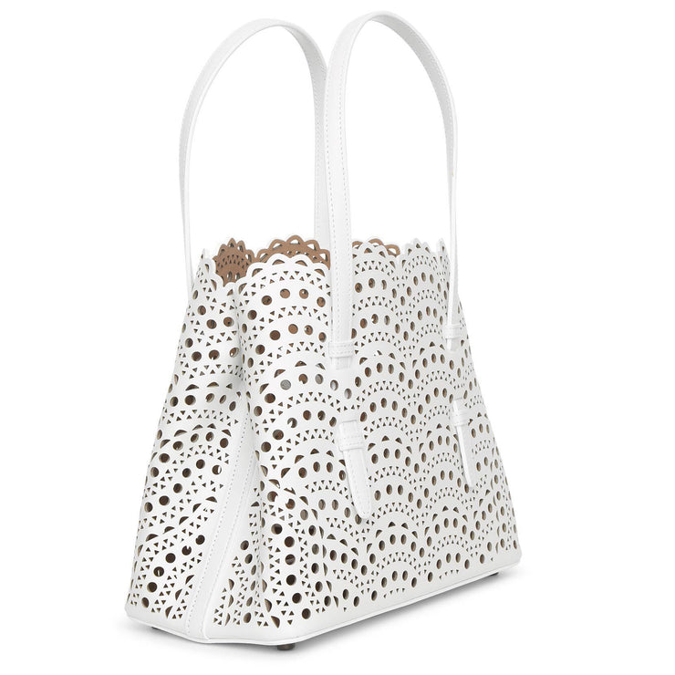 Mina Small optic white tote bag